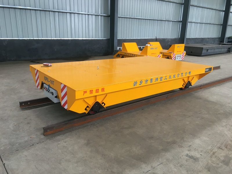 Heavy Duty Rail Powered Transportwagen Flat Trolley
