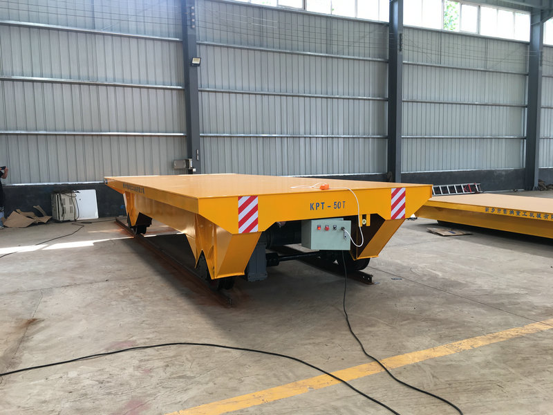 50T Remote Cable Powered Rail Transfer Cart Herstellungsanlage Verwendung